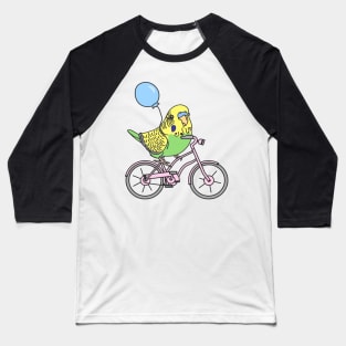 green budgie on a bike Baseball T-Shirt